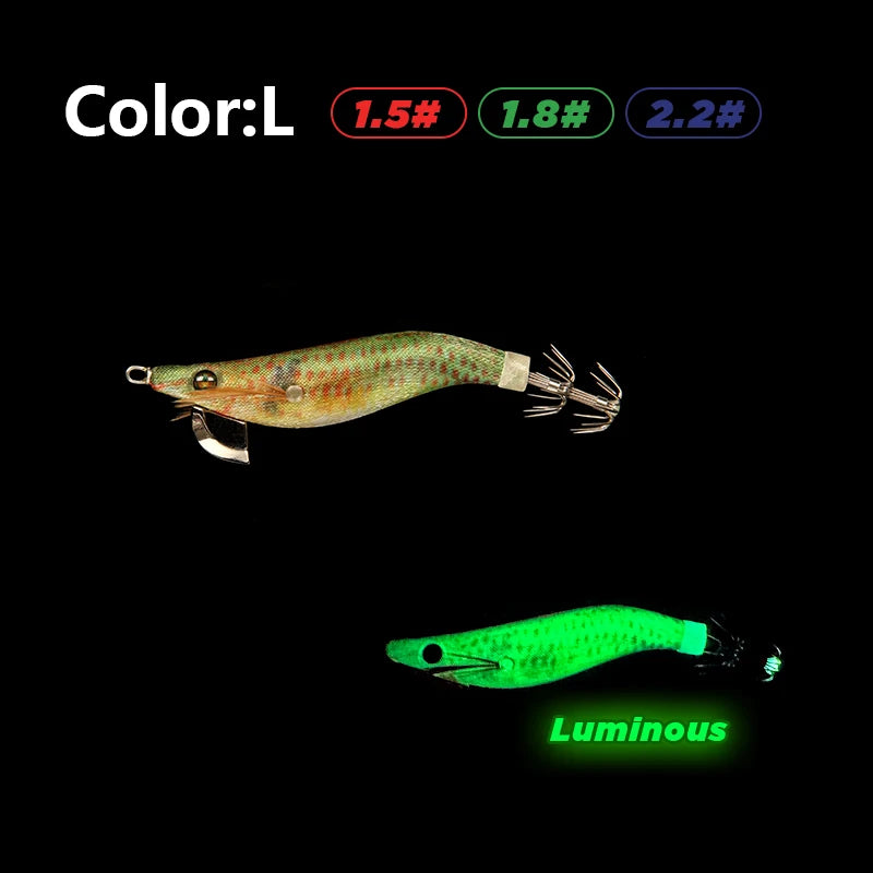 LETOYO mini squid lure 1.5-2.2# Luminous squid jig Artificial bait Cuttlefish squid bait Webfoot Octopus fishing lures