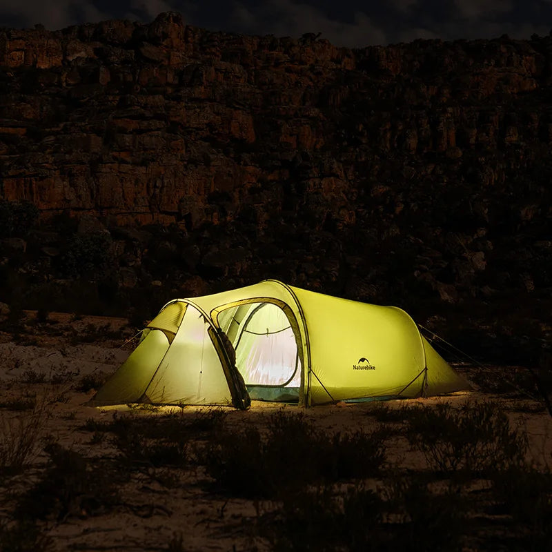 Naturehike Opalus UL 2-3 Man Hiking Tent Portable 4 Seasons High Strength 15D Nylon Backpack Trekking Tunnel Tent CNK2450WS036