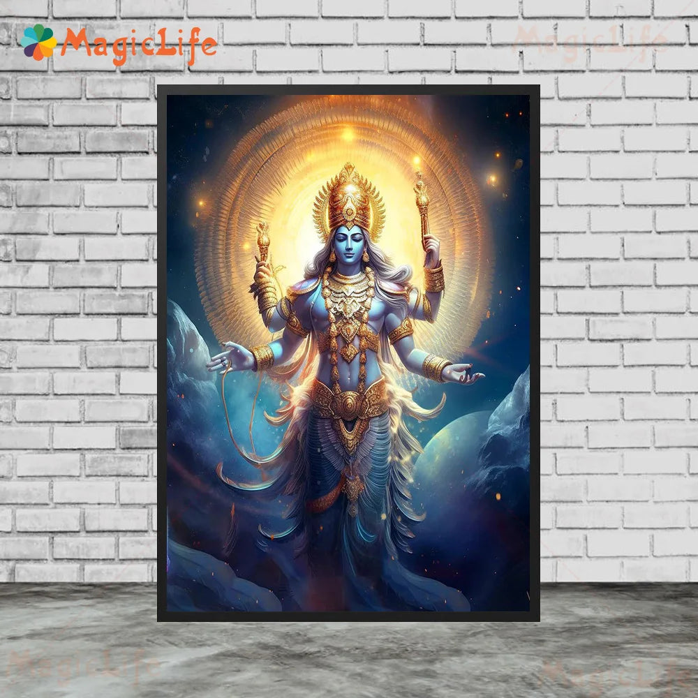 Indian Religion Shiva God Posters Wall Pictures For Living Room Cartoon Poster Home Decor Wall Art Canvas Painting Unframed