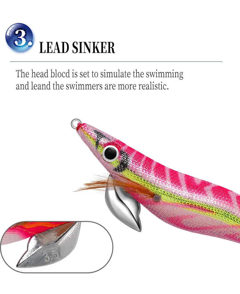 12g 14g 19g Squid Jig Floating Eging Fishing Squid Lure Fishing Lure Artificial Bait for Fishing Squid Hook Octopus Cuttlefish