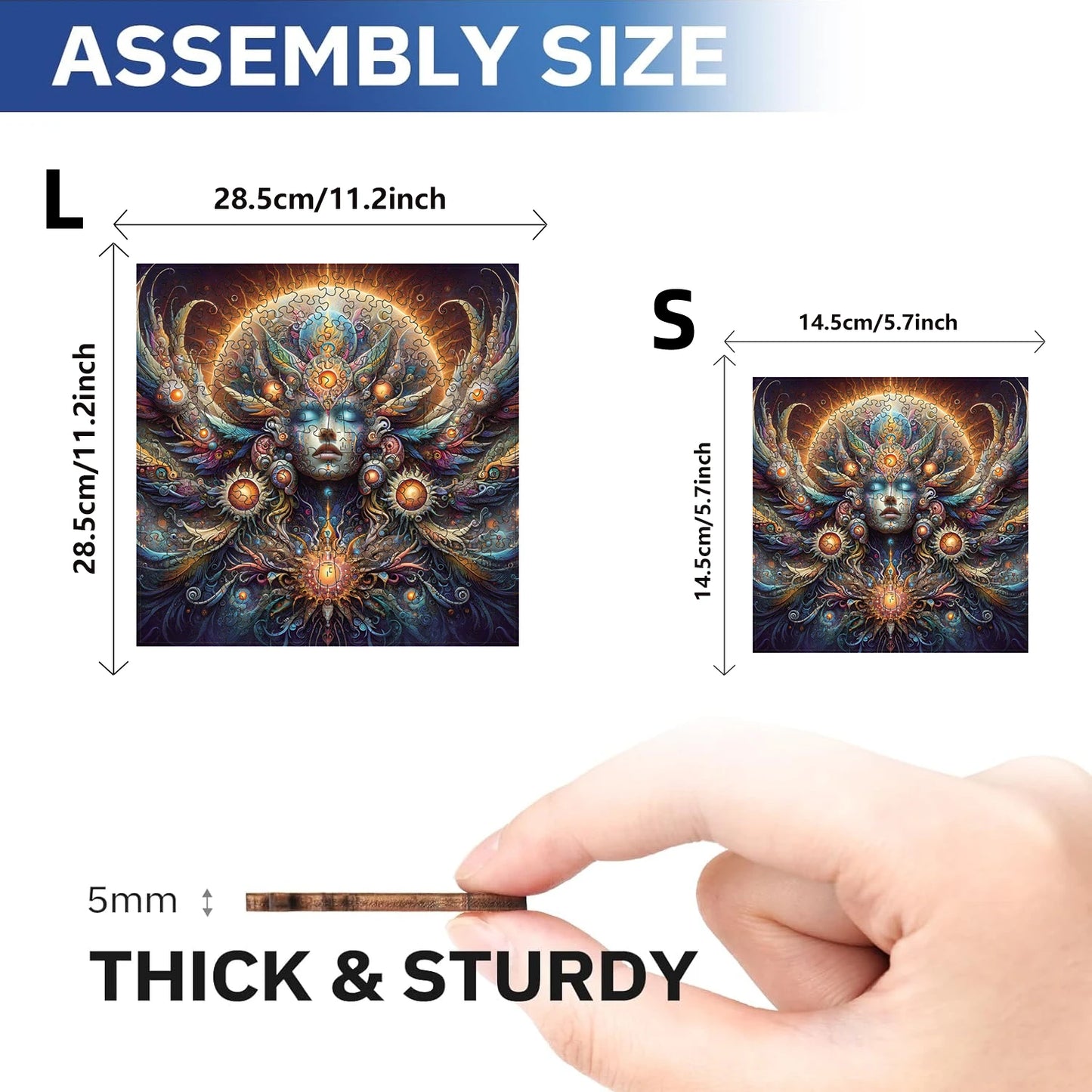 Goddess Wooden Puzzle, Unique Shaped Pieces Wooden Jigsaw Puzzles for Adults, Ghristmas Gift Family Game Home Decor