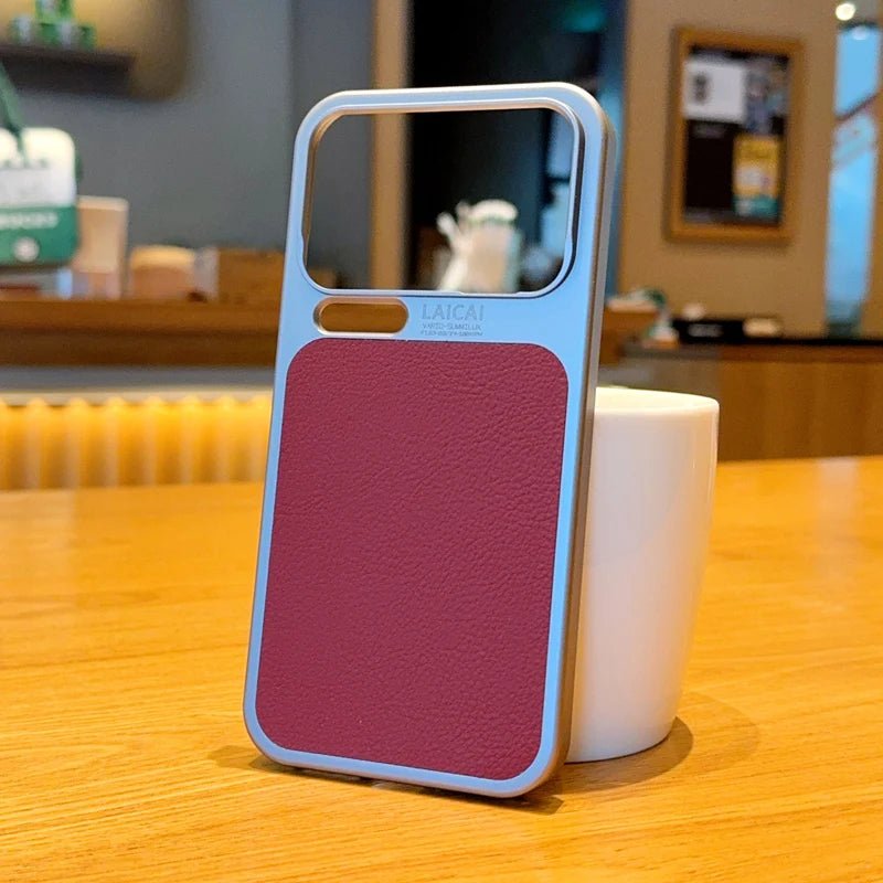 For Xiaomi 17 Pro Max 17 Pro Case Luxury Lychee Pattern Leather + Electroplating Frame Hard PC Cover for Xiaomi Mi 17