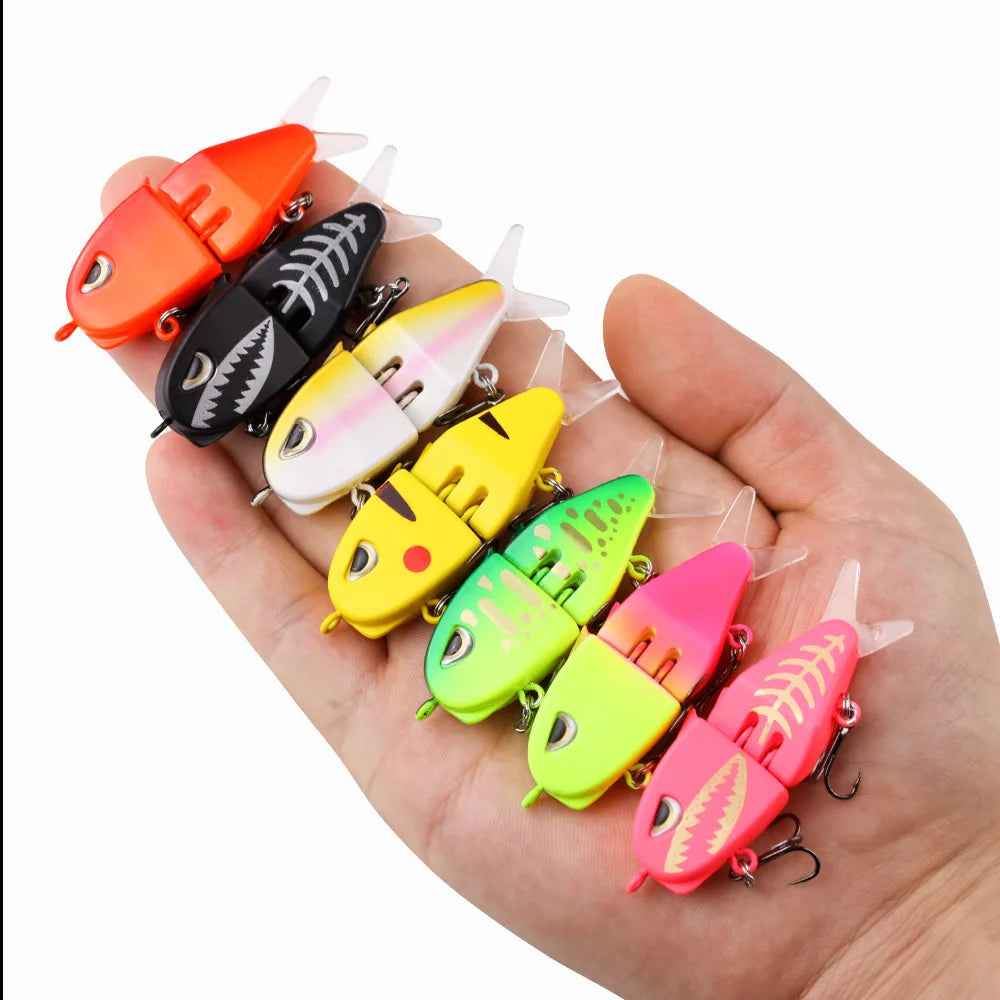 Fishing Lure Slow Sinking Swimbait 2 Joints Bait 60mm 6.5g 3D Eyes PVC Material for Bass Trout Predator Lure Pesca