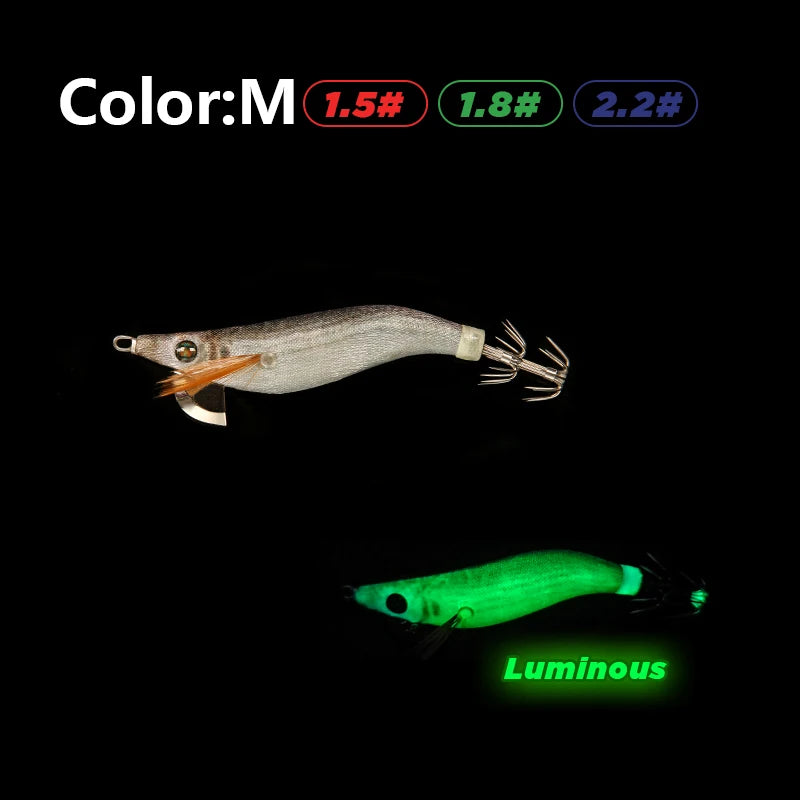LETOYO mini squid lure 1.5-2.2# Luminous squid jig Artificial bait Cuttlefish squid bait Webfoot Octopus fishing lures