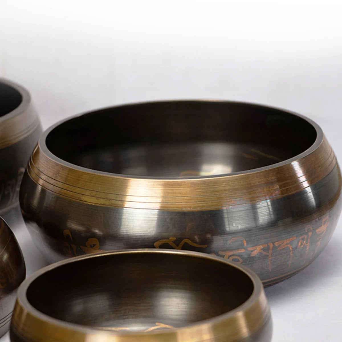 Tibetan Singing Bowl Set 8.5~20CM Size Optional Scripture Bowl Helpful for Meditation Yoga Relaxation Chakra Healing Prayer