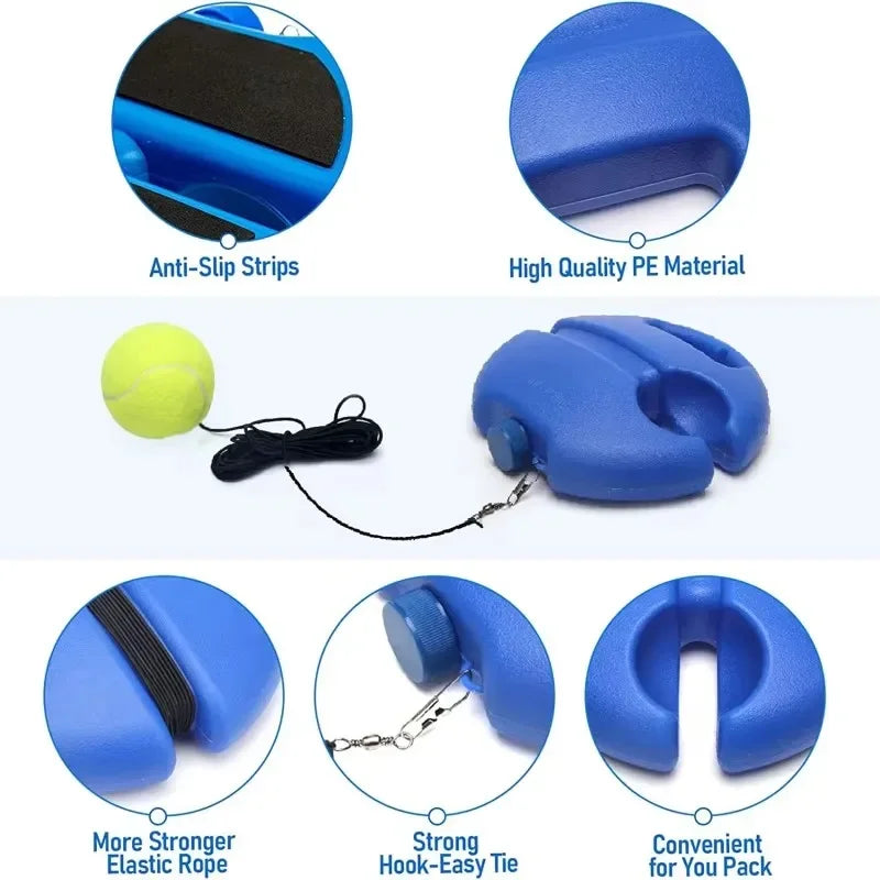 Portable Solo Tennis Trainer Rebound Tennis Ball with String Rope Self Tennis Practice Training Tool for Adults Kids Beginners