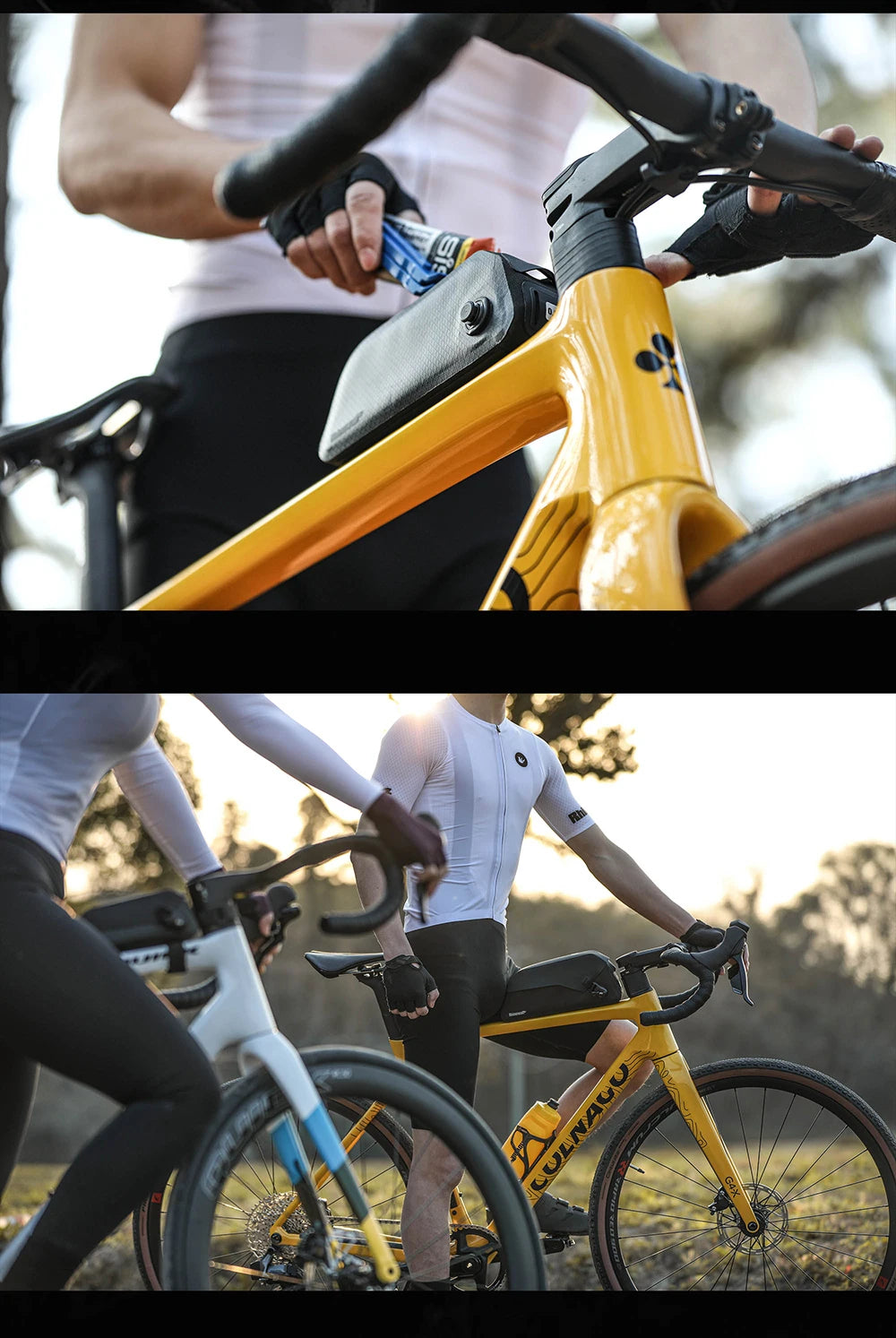 Rhinowalk Bike Top Tube Bag 0.6L/1.3L IPX4 Waterproof Magnetic Flip Front Frame Bag Anti-Slip Bikepacking For MTB Road Gravel