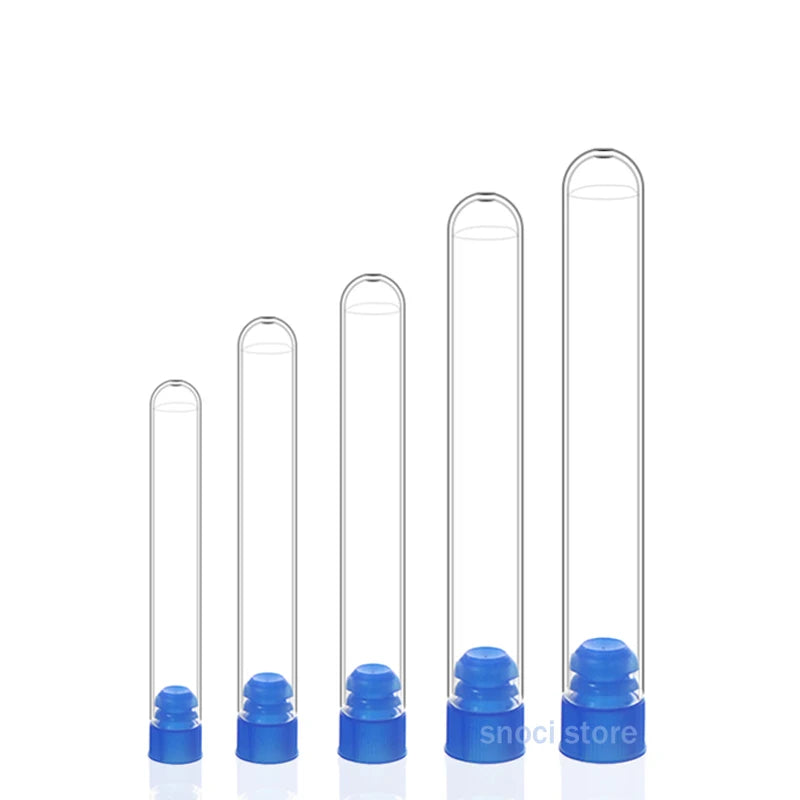 Clear Lab Transparent plastic test tube 10mm-25mm U-shaped bottom with cap tubes school education supplies Wedding Favours