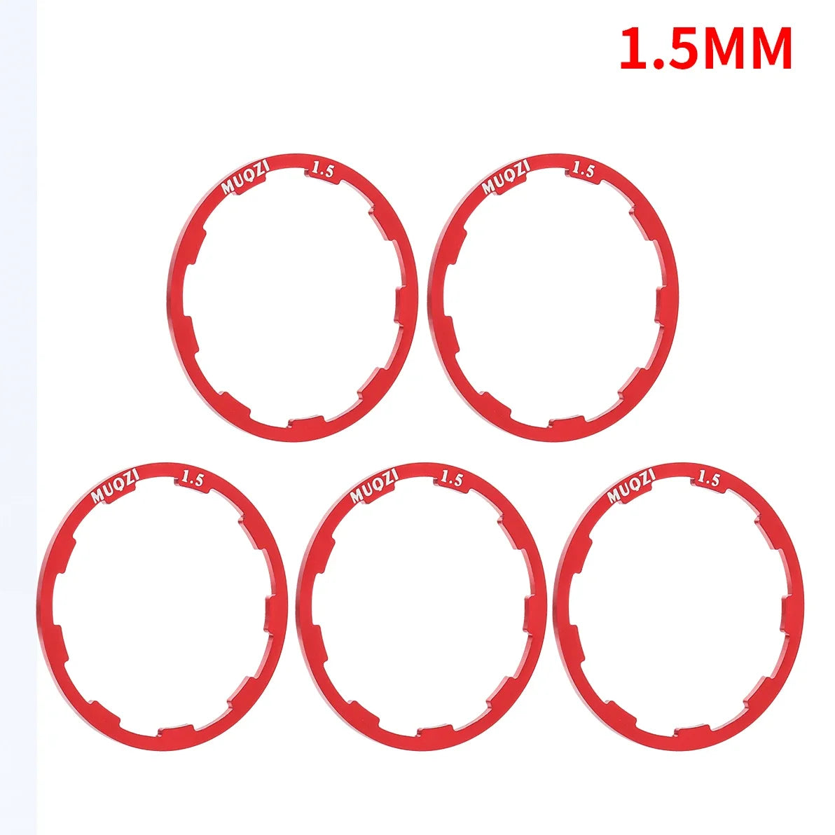MUQZI 5pcs Cassette Washer 1mm 1.5mm 1.85mm 2mm 2.18mm 2.35mm 2.5mm Flywheel Spacer Bike Hub Washer