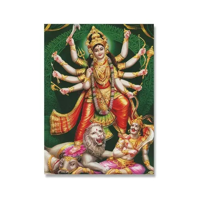 India Hindu God Ganesha Temple Elephant God Series Religion Canvas  Picture For Room Home Corridor Office Decor