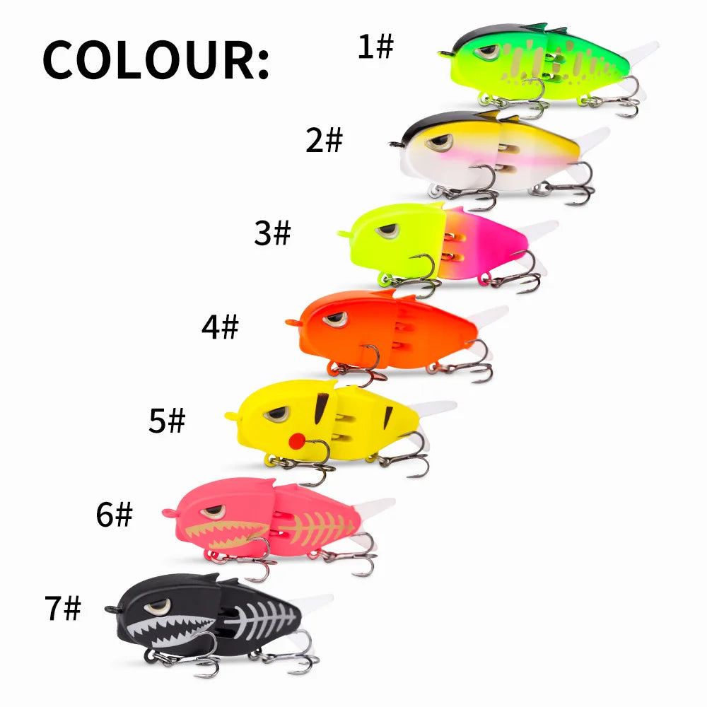 Fishing Lure Slow Sinking Swimbait 2 Joints Bait 60mm 6.5g 3D Eyes PVC Material for Bass Trout Predator Lure Pesca