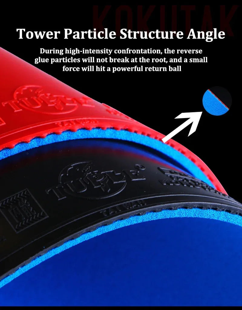 KOKUTAKU Table Tennis Racket Rubber Pimples in ITTF Approved Tuple 007 Ping Pong Rubber With Internal Energy Blue Cake Sponge