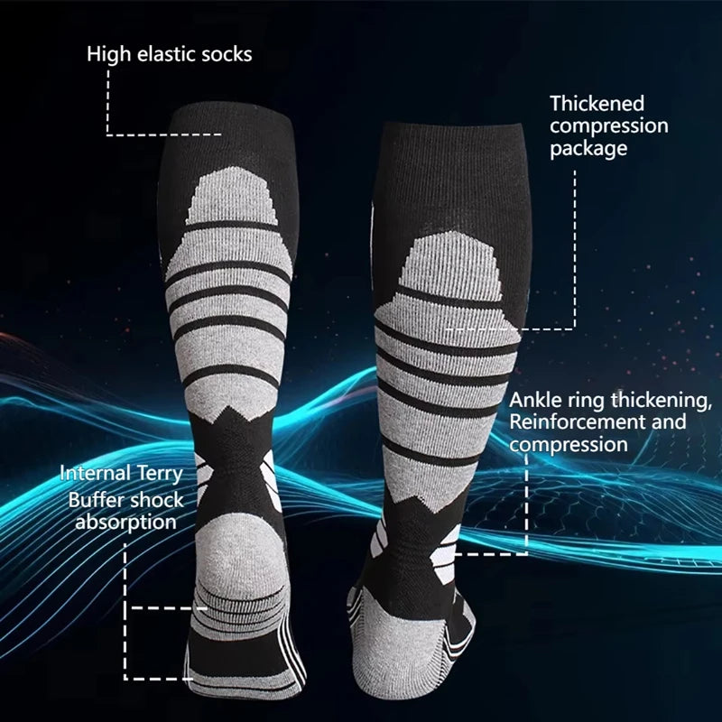 New Winter Warm Ski Socks Anti-slip Thickened Compression Snowboard Socks Thermal Moisture-wicking Knee High Socks 2026