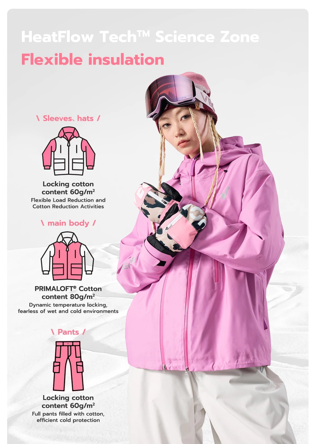 VECTOR Men Women 3L Cotton Ski Jacket Ski Pants Winter Warm Windproof Waterproof Outdoor Sports Snowboard Ski Coat Trousers