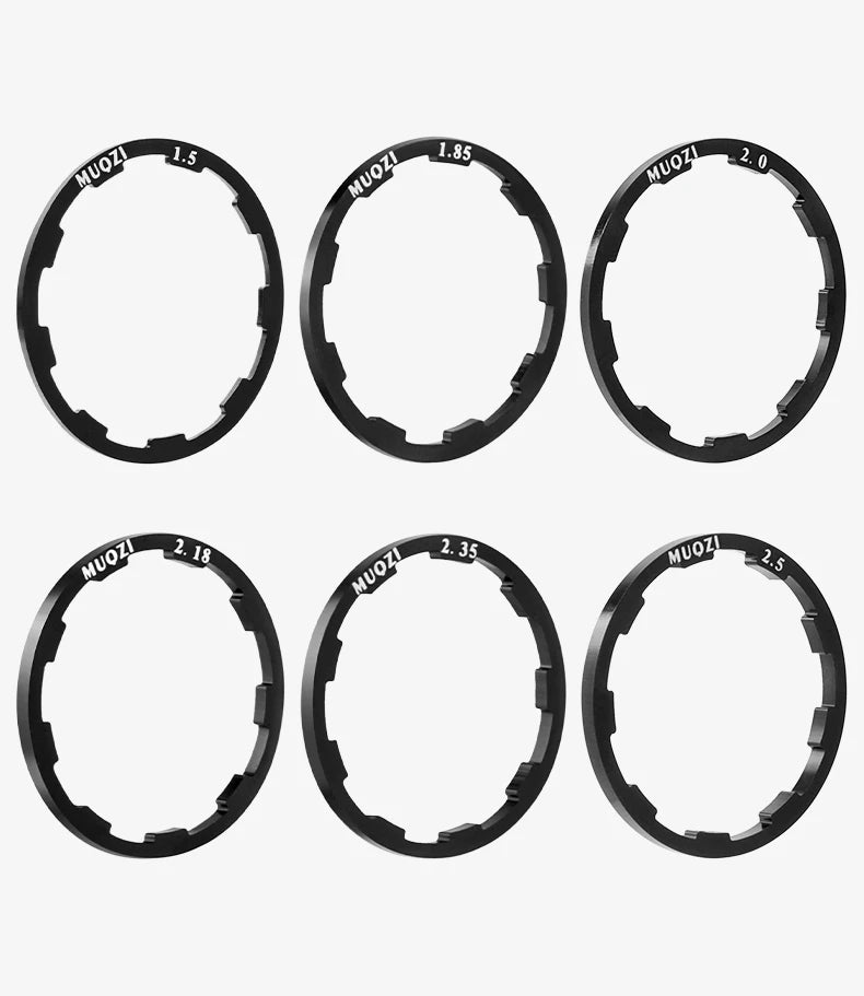 MUQZI 5pcs Cassette Washer 1mm 1.5mm 1.85mm 2mm 2.18mm 2.35mm 2.5mm Flywheel Spacer Bike Hub Washer