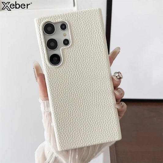Luxury Lambskin Leather Phone Case For Samsung S22 Plus S23FE S24 Ultra A55 A35 A25 A15 A54 A34 A24 A14 A53 A33 A13 A22 PU Cover
