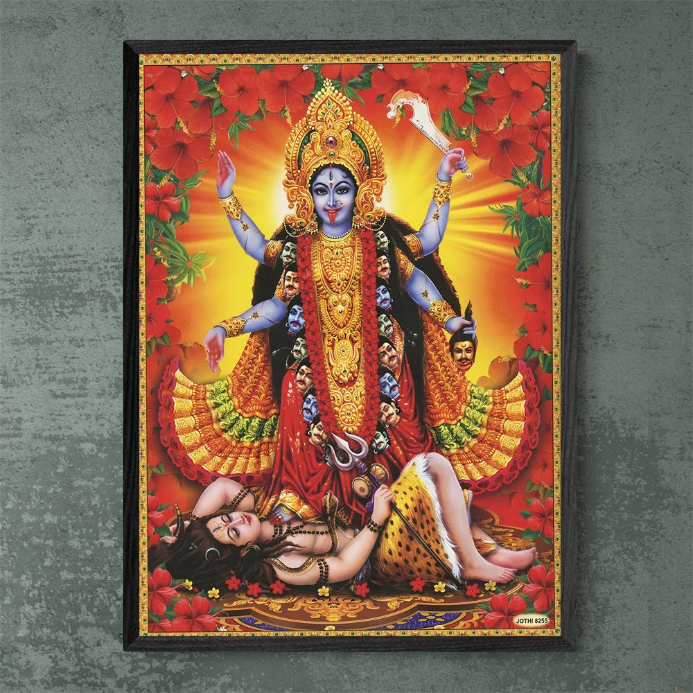 Hindu Goddess Wall Art Kali Mahavidya Poster Tantric Shakti Devi Canvas Painting Home Living Room Decoration Painting