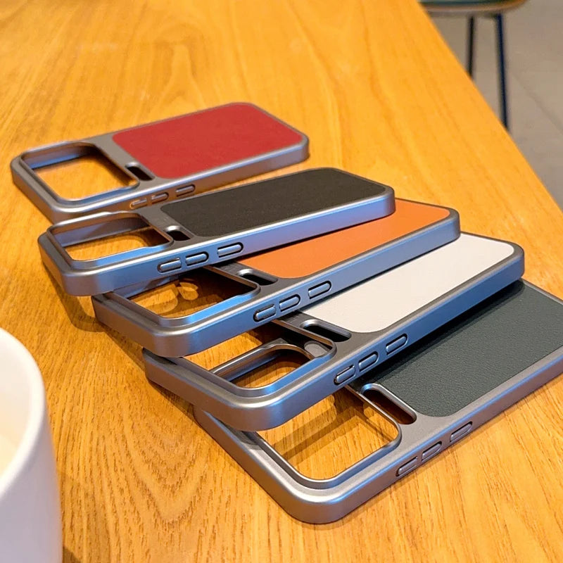 For Xiaomi 17 Pro Max 17 Pro Case Luxury Lychee Pattern Leather + Electroplating Frame Hard PC Cover for Xiaomi Mi 17