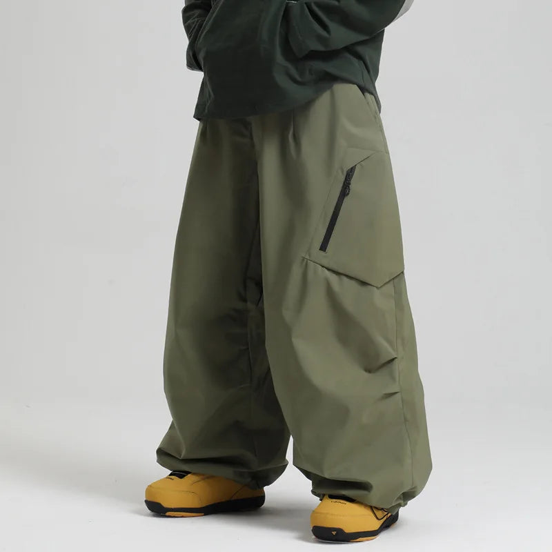 New Loose Ski Pants Women Outdoor Snowboard Windproof Waterproof Warm Solid Work Wear Clothes Breathable Skiing Trousers Men