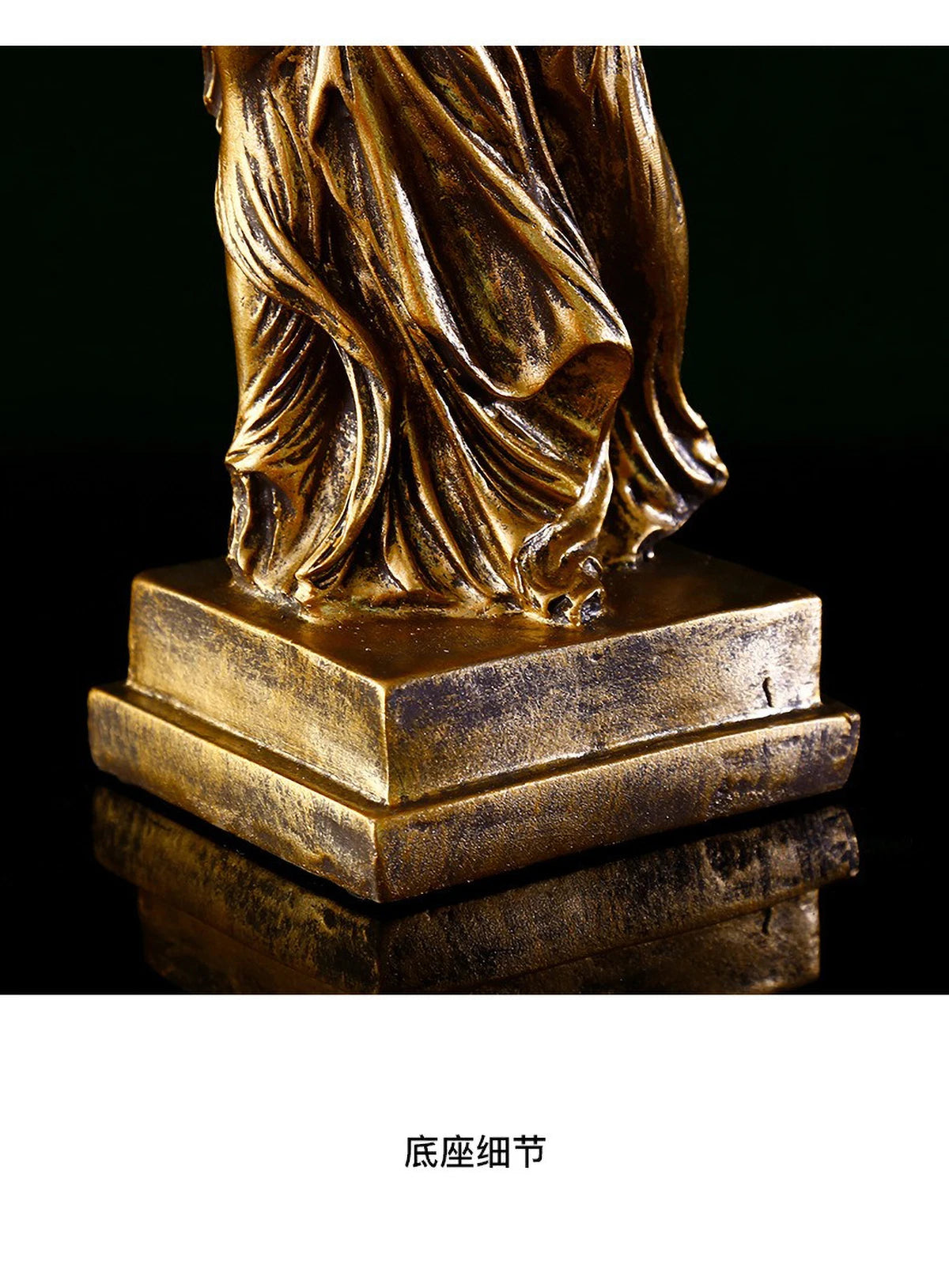 Victory Goddess Statue - Greek Mythology Resin Sculpture for Home Decor, Office Desk Ornament with Gold Finish Art Craft