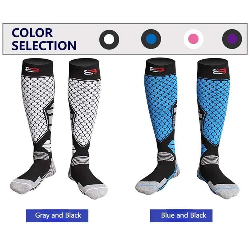 New Winter Warm Ski Socks Anti-slip Thickened Compression Snowboard Socks Thermal Moisture-wicking Knee High Socks 2026