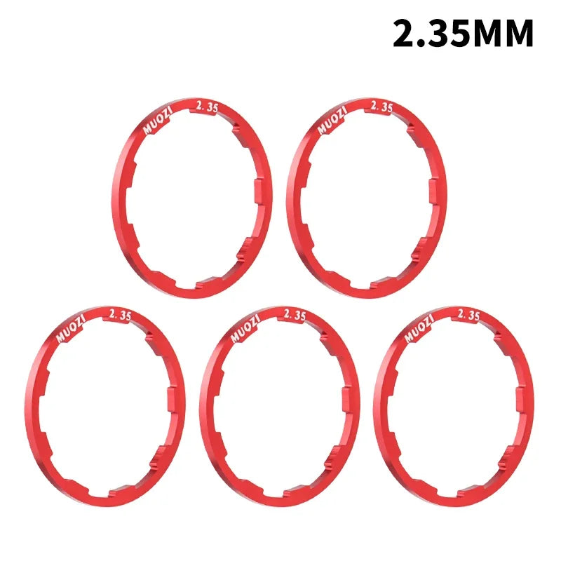 MUQZI 5pcs Cassette Washer 1mm 1.5mm 1.85mm 2mm 2.18mm 2.35mm 2.5mm Flywheel Spacer Bike Hub Washer