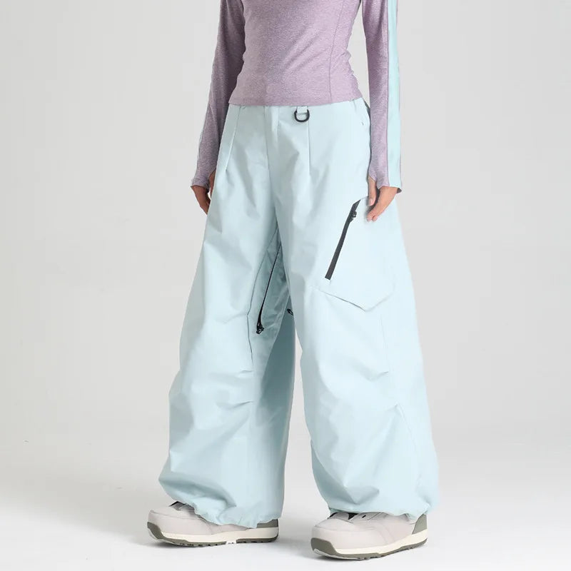 New Loose Ski Pants Women Outdoor Snowboard Windproof Waterproof Warm Solid Work Wear Clothes Breathable Skiing Trousers Men