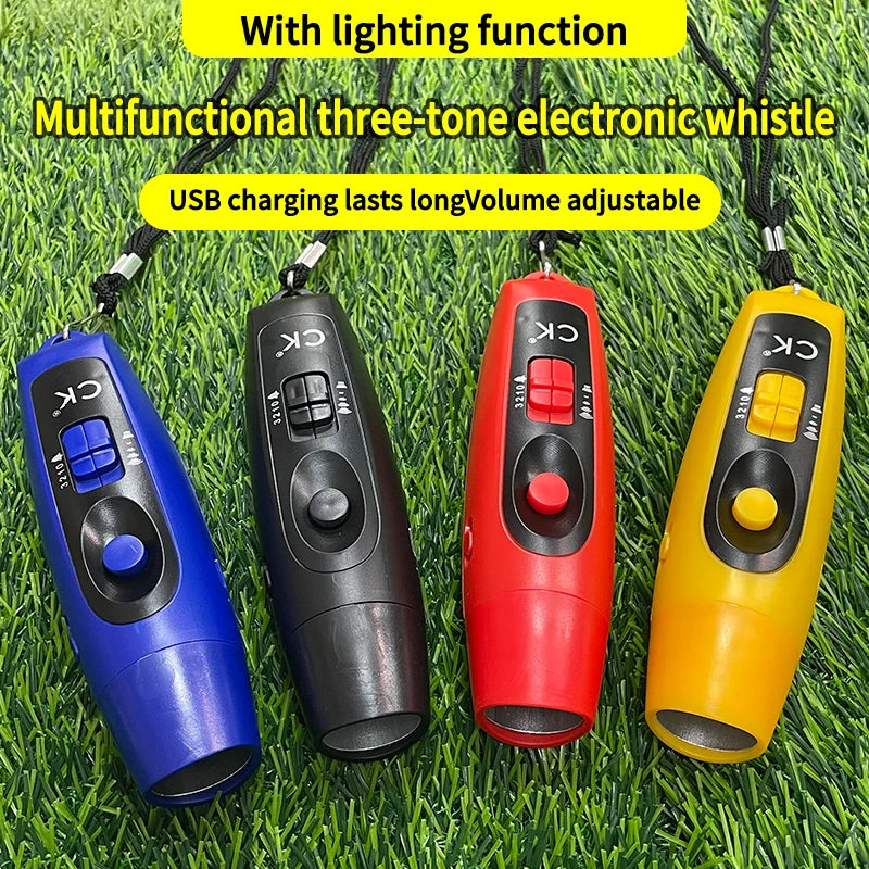 Electronic whistle USB rechargeable high decibel whistle Pet training traffic directing sports referee with lights