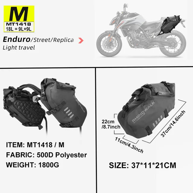 Rhinowalk Motorcycle Side Bag 2PC 100% Waterproof 18L/28L/48L Motorbike Saddle Bag Motor Pannier Bag Saddle Bags Travel Luggage
