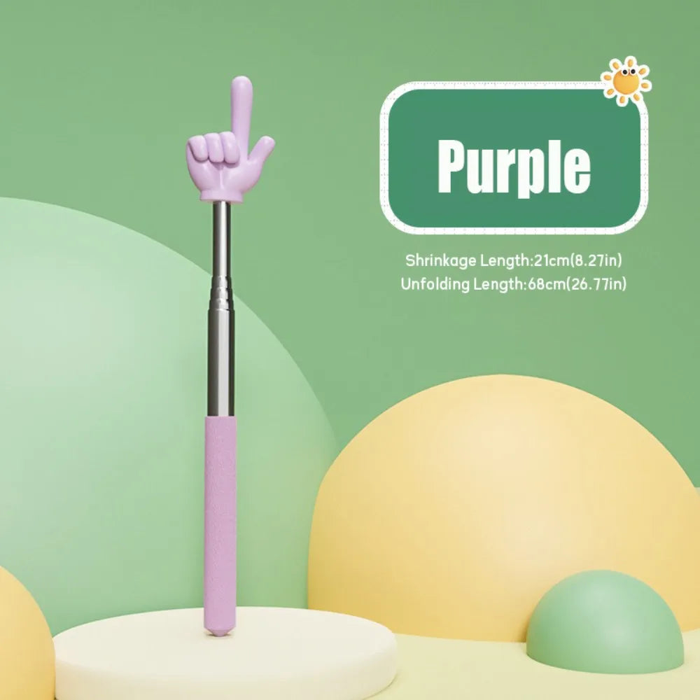 Durable Stainless Steel Teaching Pointer Telescopic Rod Finger Design Finger Reading Sticks Classroom Finger Pointer Students