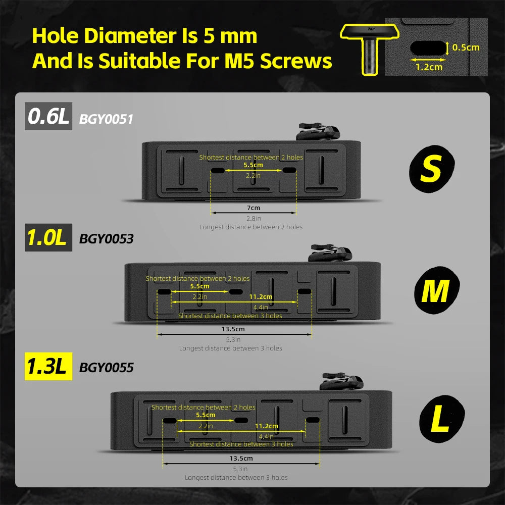 Rhinowalk Bike Top Tube Bag 0.6L/1.3L IPX4 Waterproof Magnetic Flip Front Frame Bag Anti-Slip Bikepacking For MTB Road Gravel