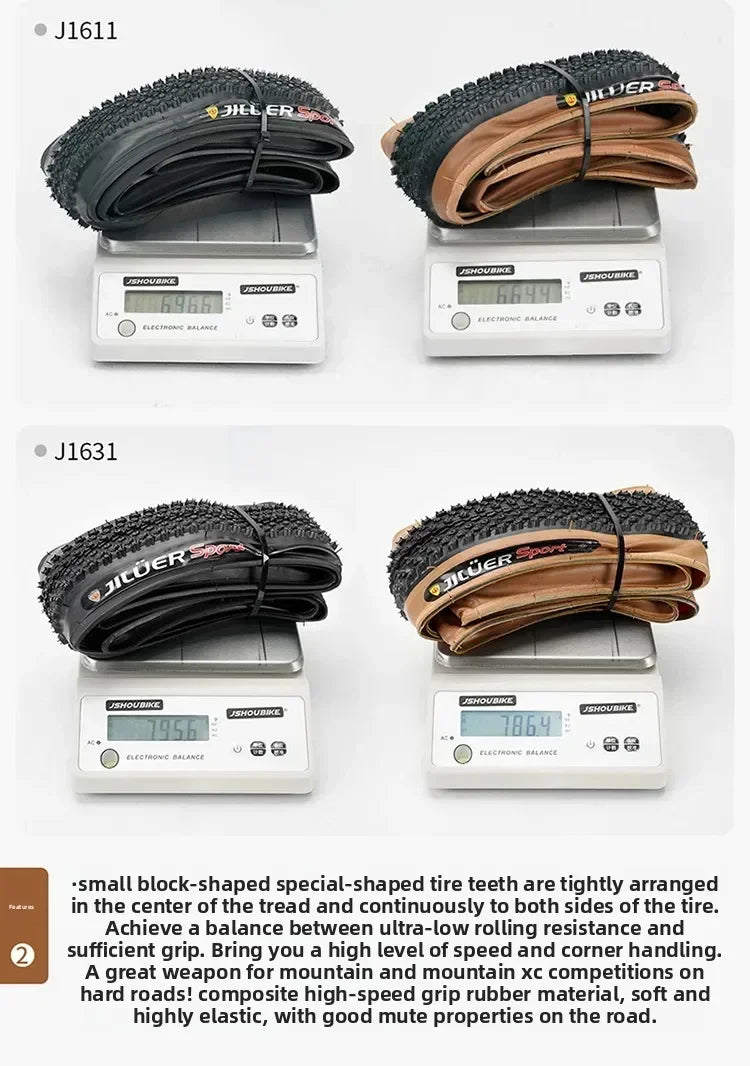 JILUER Folding Tire for Mountain and Road Bikes  27.5" Puncture-Resistant, 29" & 700c Sizes, Ultralight with Yellow Sidewalls