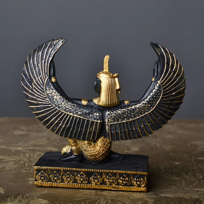 Ancient Egypt Pyramid Obelisk Statue,Isis God Figurines Egyptian Magic Marriage Goddess Resin Sculpture Crafts Home Decortion