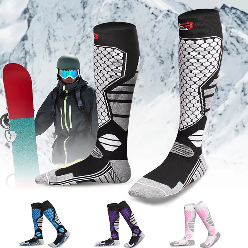 New Winter Warm Ski Socks Anti-slip Thickened Compression Snowboard Socks Thermal Moisture-wicking Knee High Socks 2026