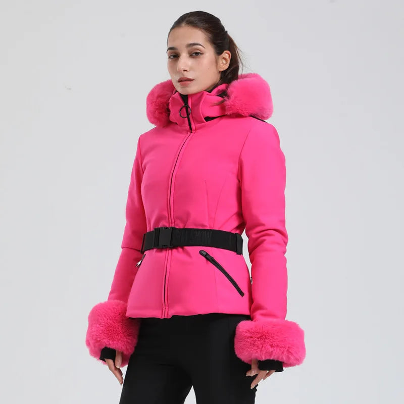 Gsou Snow 2025 Women's Slim Fit Ski Jancket  Waterproof Windproof Thermal Insulated  Snow coat Breathable Winter Sports