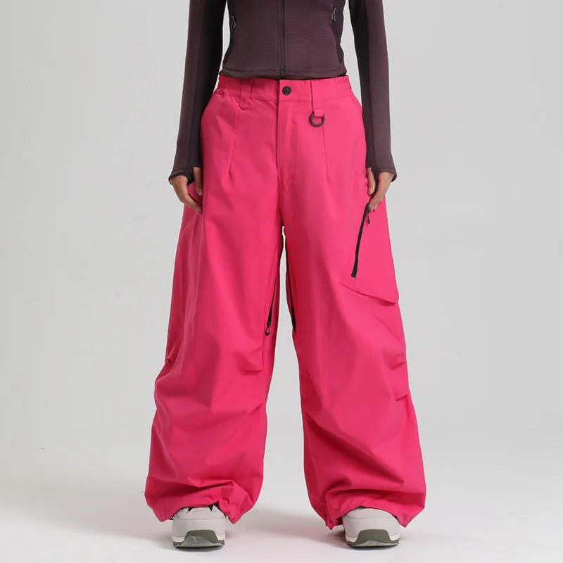 New Loose Ski Pants Women Outdoor Snowboard Windproof Waterproof Warm Solid Work Wear Clothes Breathable Skiing Trousers Men