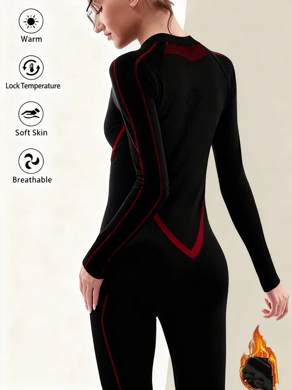 Women Skiing Underwear Set Fitness Thermal Gym Ski Snowboarding Hiking Jogging Sport Running Yoga Exercise Suit Long Johns