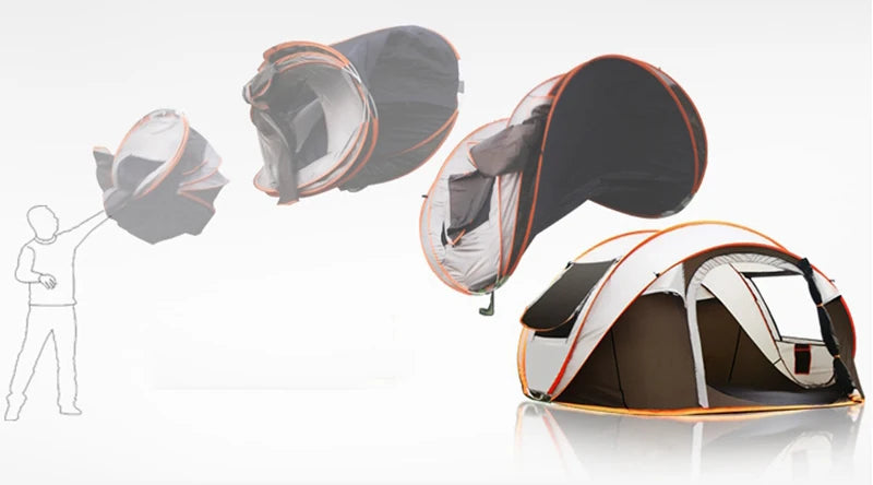 2-4Persons Throw Tent Automatic Waterproof Large Space Family Outdoor Camping Portable Tourist Self-driving BBQ Equipment