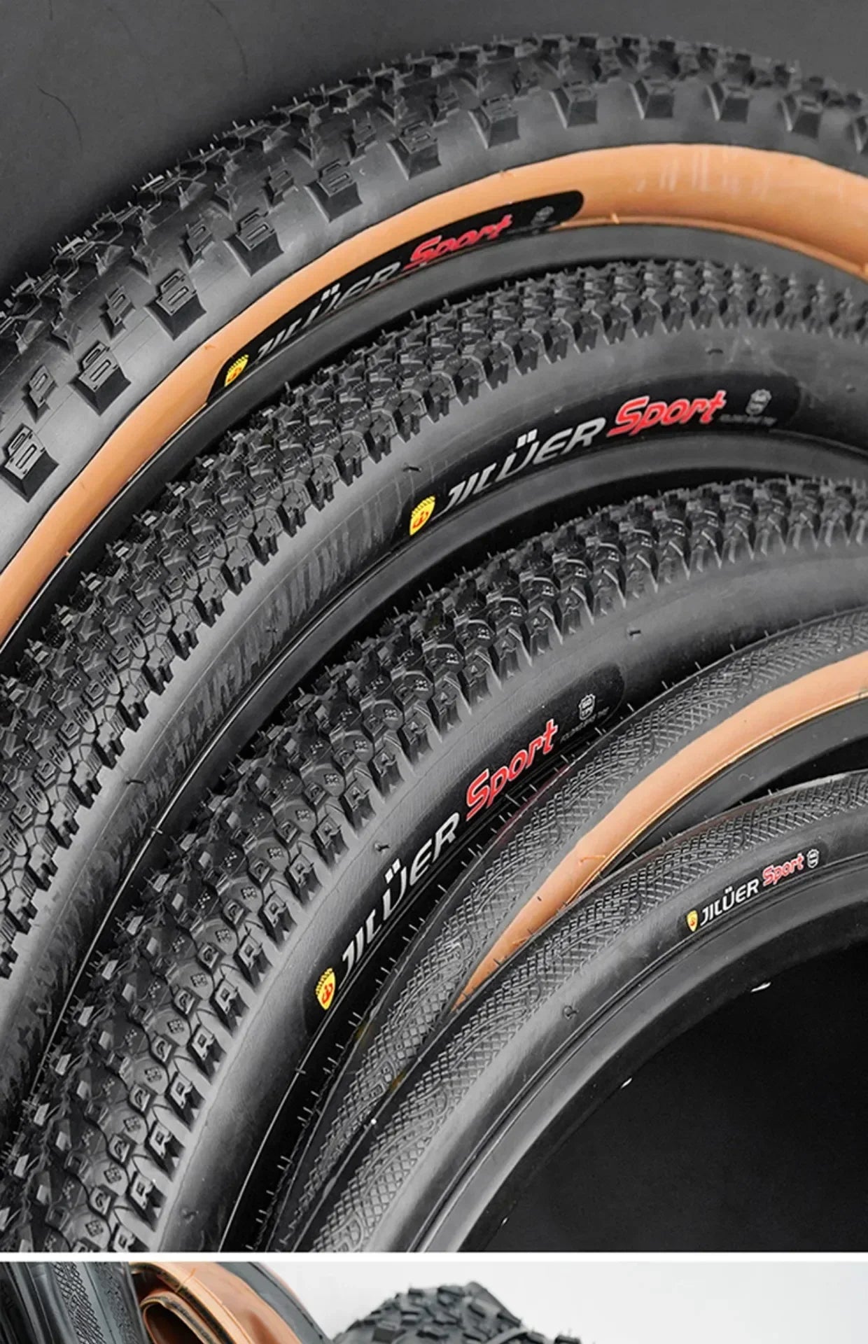 JILUER Folding Tire for Mountain and Road Bikes  27.5" Puncture-Resistant, 29" & 700c Sizes, Ultralight with Yellow Sidewalls