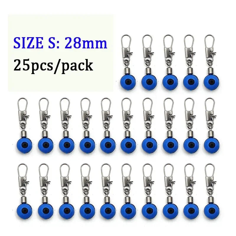 25pcs Running Feeder Swivel Bead With Snap Accessories For Carp Fishing Sliding Rolling Swivel Fishing Fishing Tools Equipment