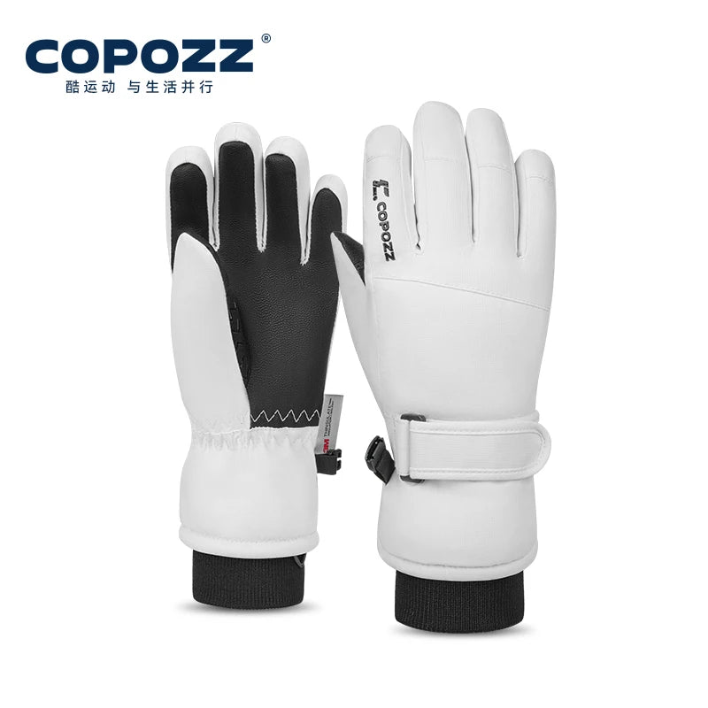 COPOZZ New Children's Ski Gloves 3M Thinsulate Wear resistant Winter Thermal Gloves Cartoon Waterproof Snowboard Gloves For Kids