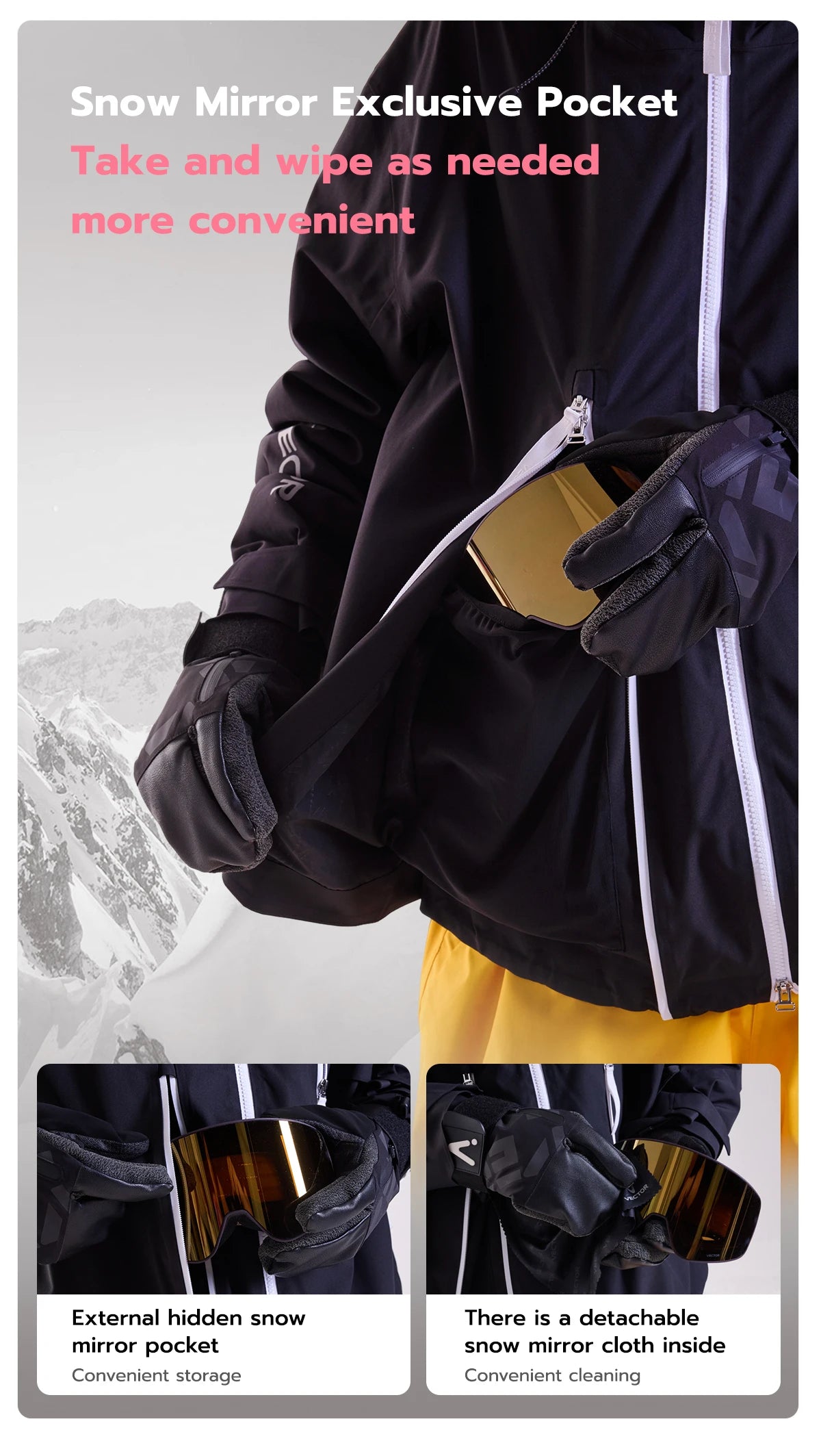 VECTOR Men Women 3L Cotton Ski Jacket Ski Pants Winter Warm Windproof Waterproof Outdoor Sports Snowboard Ski Coat Trousers