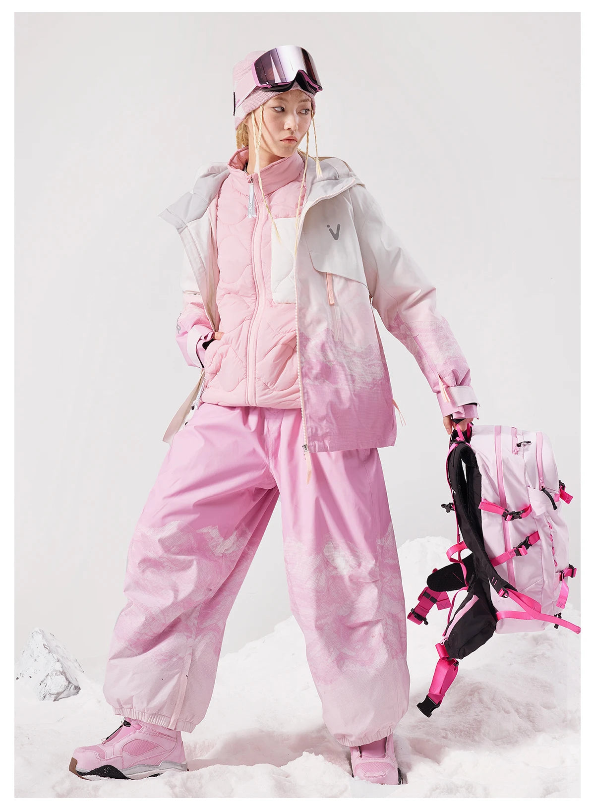 VECTOR Men Women 3L Cotton Ski Jacket Ski Pants Winter Warm Windproof Waterproof Outdoor Sports Snowboard Ski Coat Trousers