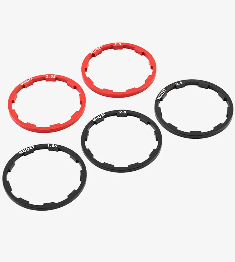 MUQZI 5pcs Cassette Washer 1mm 1.5mm 1.85mm 2mm 2.18mm 2.35mm 2.5mm Flywheel Spacer Bike Hub Washer