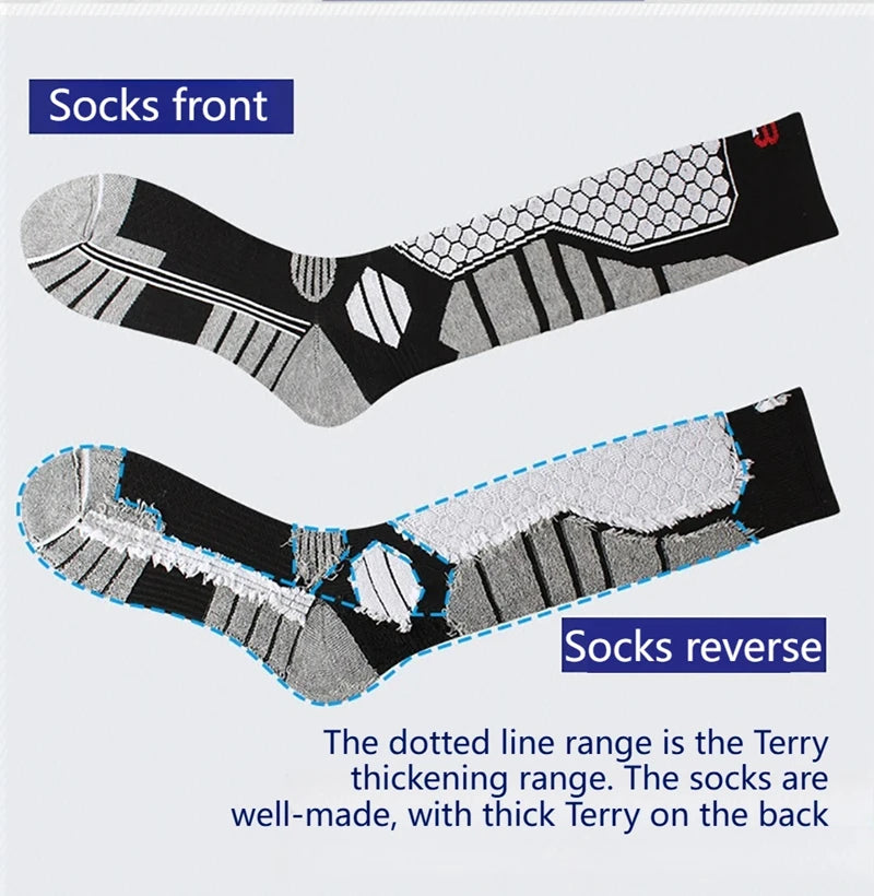 New Winter Warm Ski Socks Anti-slip Thickened Compression Snowboard Socks Thermal Moisture-wicking Knee High Socks 2026