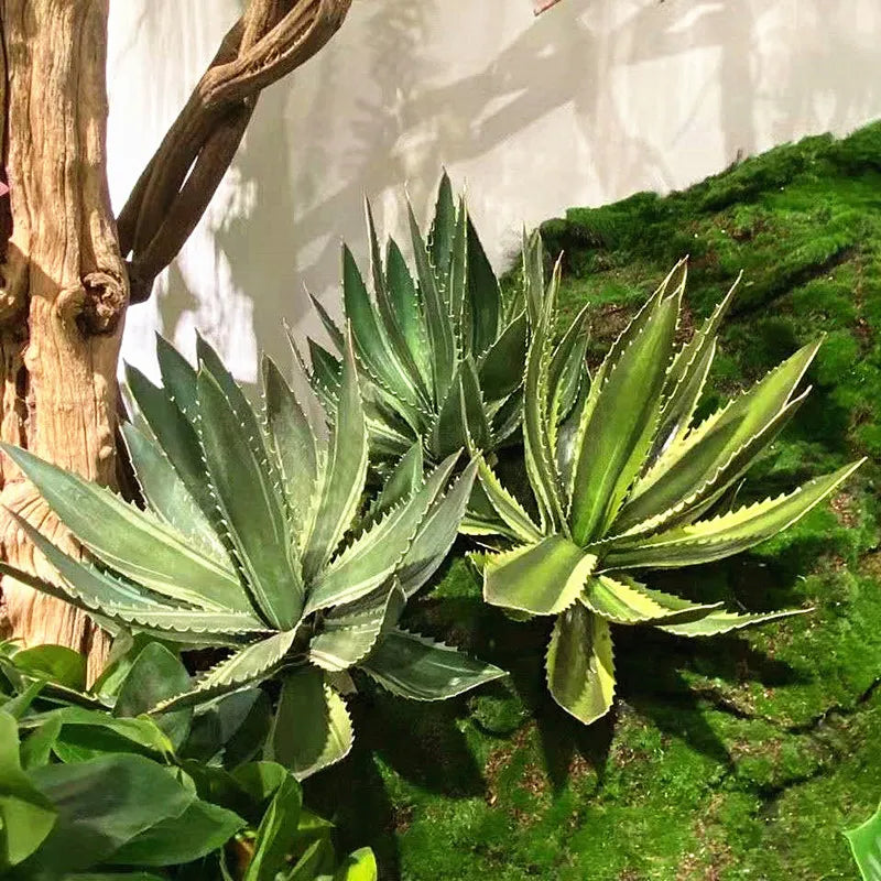 Artificial Aloe Vera Fake Succulents Simulated Agave Green Tropical Leaves Garden Balcony Office Christmas Party Home Deco Plant