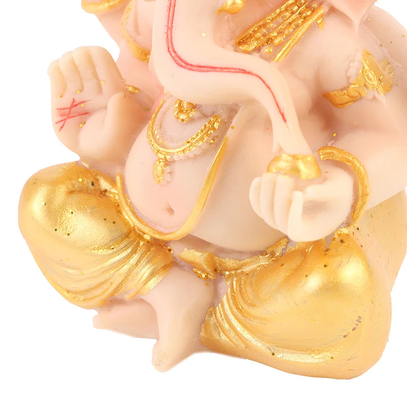 Gold Lord Ganesha Buddha Statue Elephant God Sculptures Ganesh Figurines