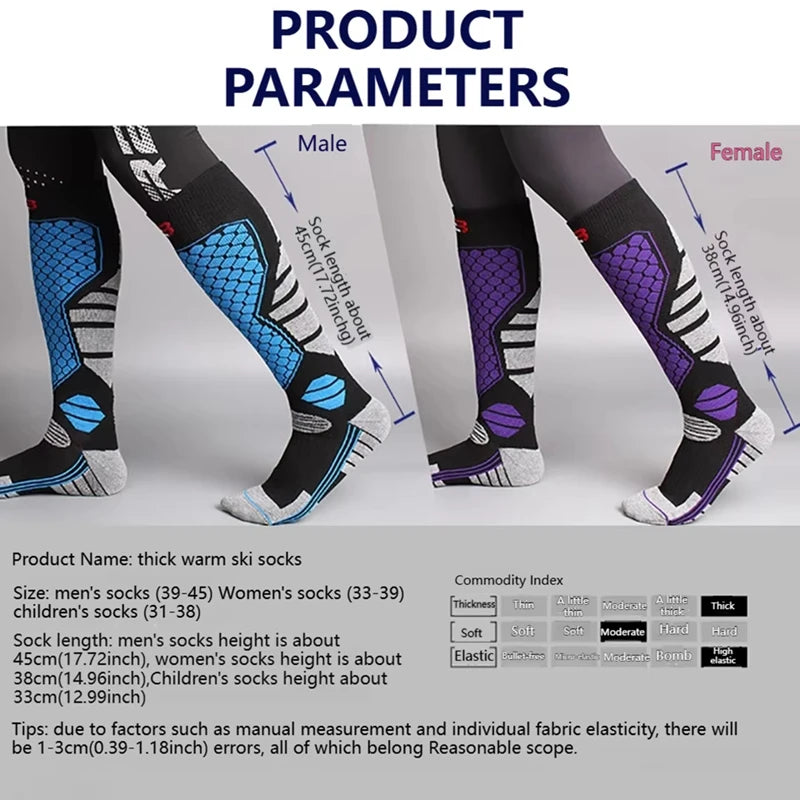 New Winter Warm Ski Socks Anti-slip Thickened Compression Snowboard Socks Thermal Moisture-wicking Knee High Socks 2026