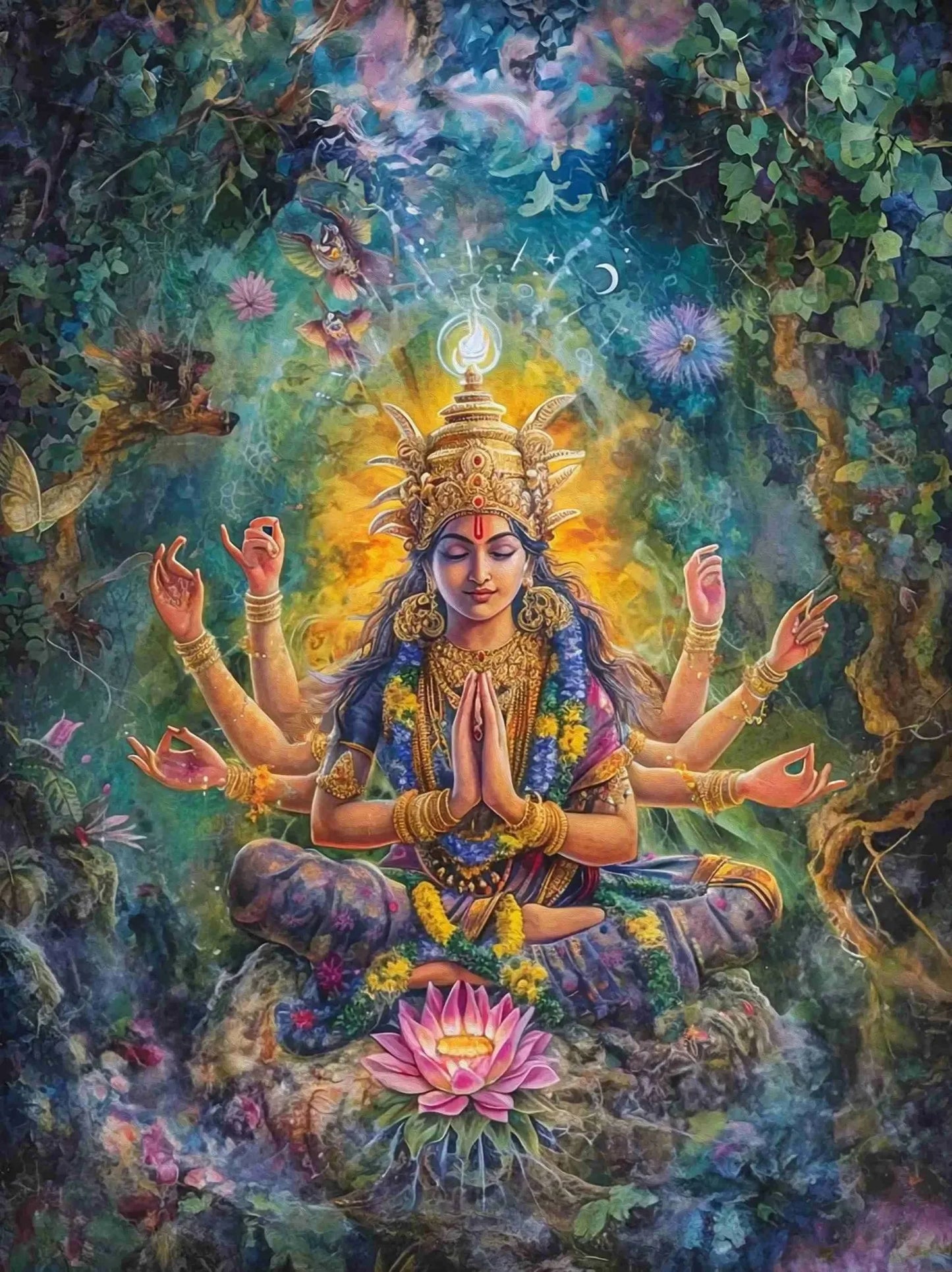 Indian Hindu Gods Lord Shiva Yoga Divine Goddess Saraswati Meditation Rt Poster Canvas Painting And Prints Picture Home Decor