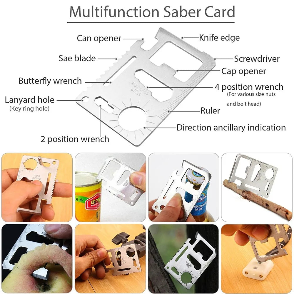 Survival Kit military Camping Multifunction Defense Equipment First Aid SOS for Wilderness Adventure With knife Thermal Blanket